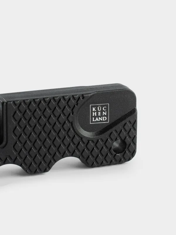 Точило для ножей, 9 см, два этапа заточки, пластик/керамика, черное, Extra-light black, image-2