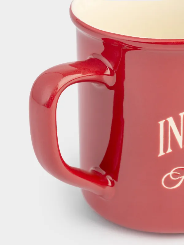 Кружка, 430 мл, фарфор N, бордово-молочная, Конь, Great horse, image-2