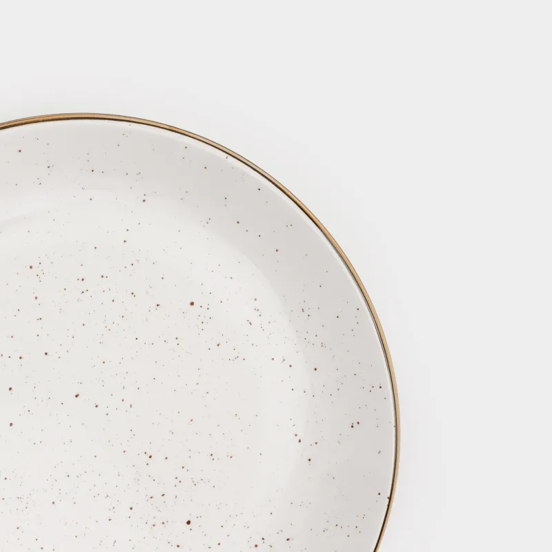 Сервиз обеденный, 6 перс, 18 пр, керамика, молочный, в крапинку, Roxas, image-4