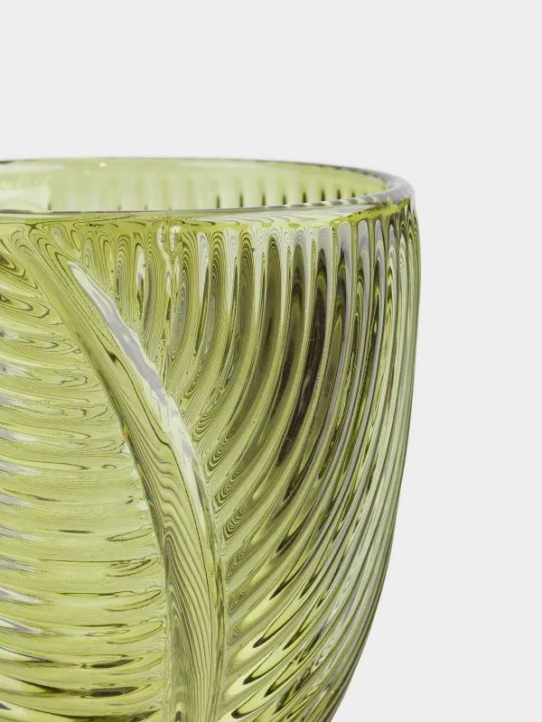 Бокал-кубок для вина, 260 мл, стекло Р, зеленый, Тропические листья, Tropical leaves, image-2