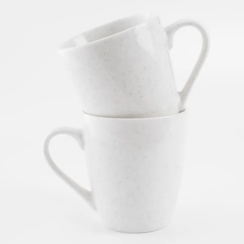 Кружка, 350 мл, 2 шт, фарфор P, молочная, в крапинку, Latio, image-2