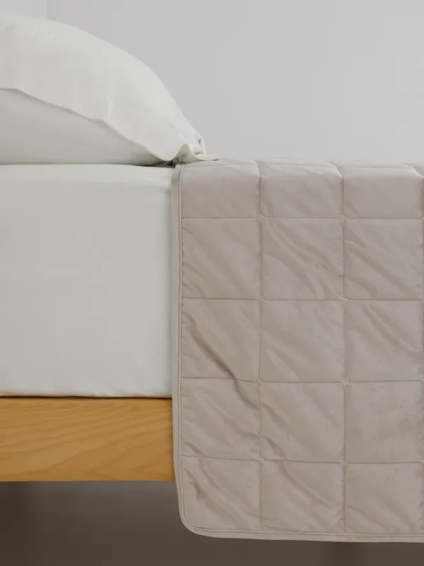 Покрывало, 220х240 см, бежево/серое, Stitch velvet, image-2