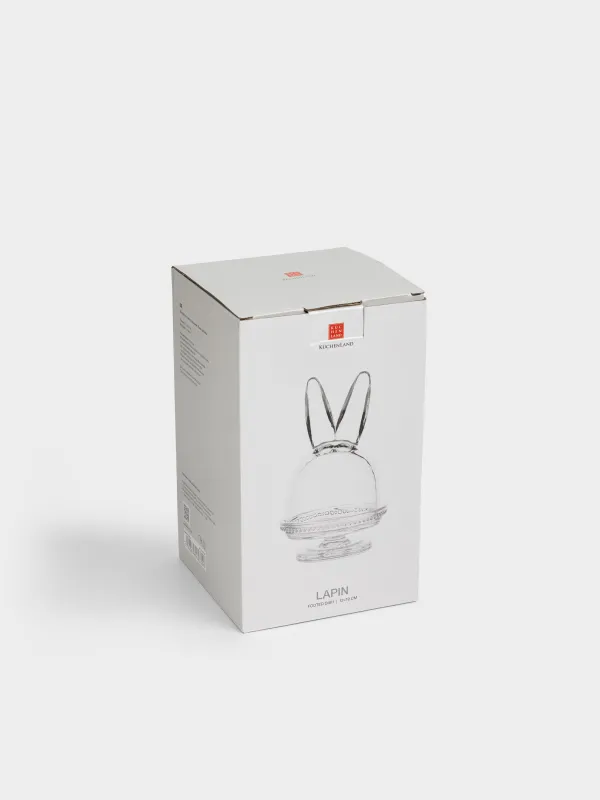 Блюдо на ножке, 12х19 см, с крышкой, стекло, Ушки кролика, Lapin, image-4