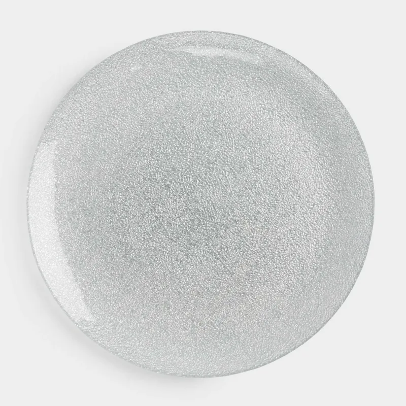 Блюдо, 33х2 см, стекло Р, серебристое, Cracle