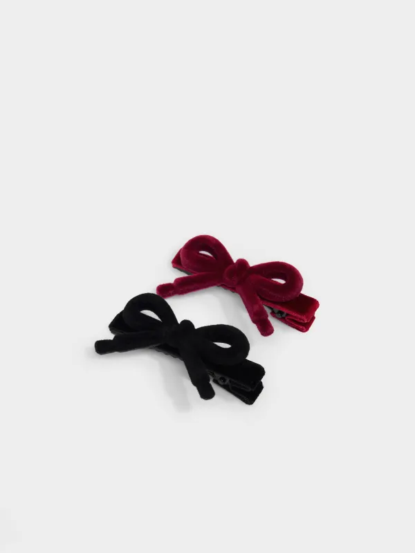 Заколка для волос, 6 см, 2 шт, Бант, Hair velvet, image-1