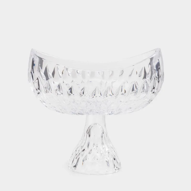 Конфетница, 18х16 см, на ножке, стекло Р, Rhomb