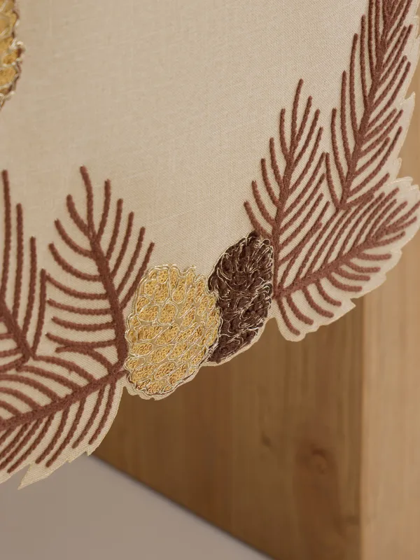 Дорожка настольная, 40х160 см, Шишки на ветках, Conifers, image-6