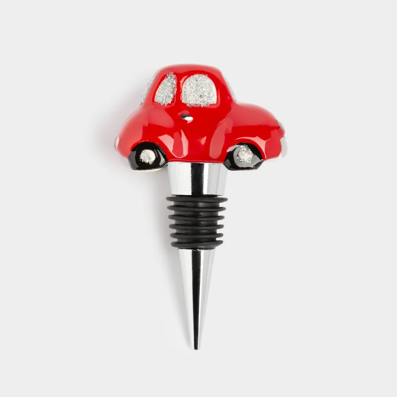 Пробка для винной бутылки, 10 см, металл/фарфор P, Красная машинка, Red car