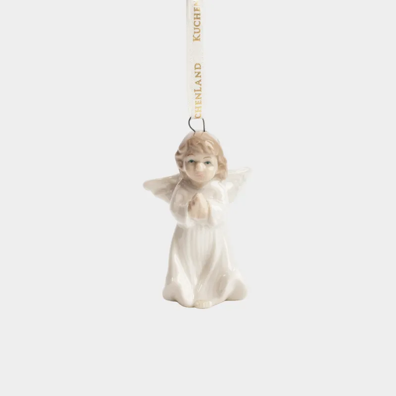 Игрушка елочная, 8 см, фарфор P, белая, Ангел, Angel figurine