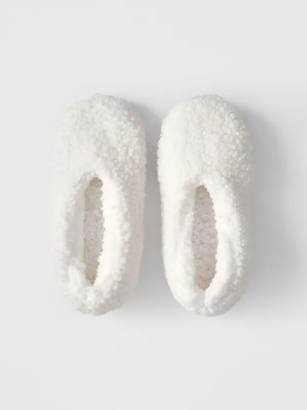 Тапочки-носки домашние, молочные, Cozy plush, image-1