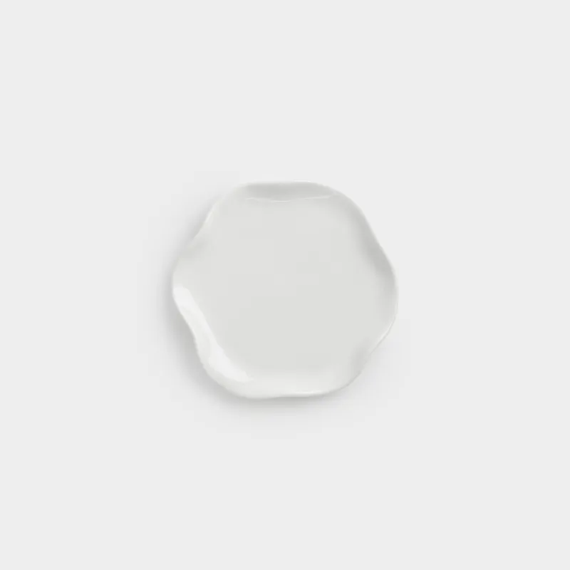 Подставка под ложку, 12 см, керамика D, молочная, Волнистый край, Crumple