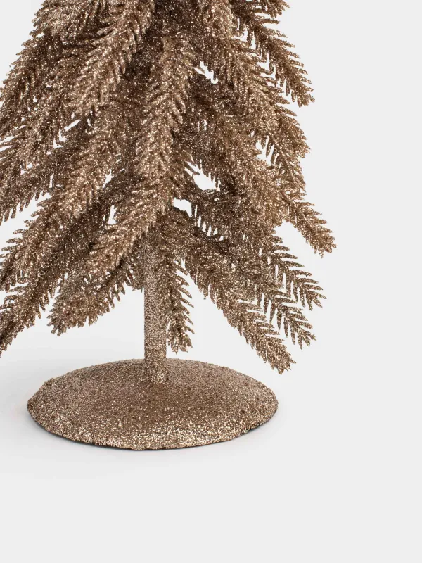 Ель искусственная, 20 см, на подставке, полиэтилен/металл, шампань, Champagne style, image-3