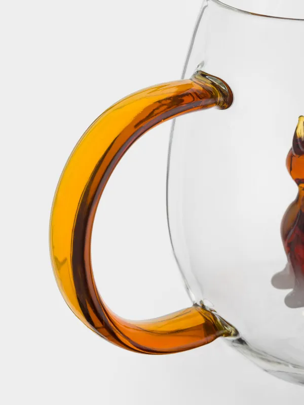 Кружка, 440 мл, стекло Б, янтарная ручка, Лиса, Shape, image-3