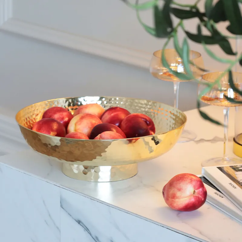 Ваза для фруктов, 30х9 см, на ножке, металл, золотистая, Чаша, Fantastic R, image-3