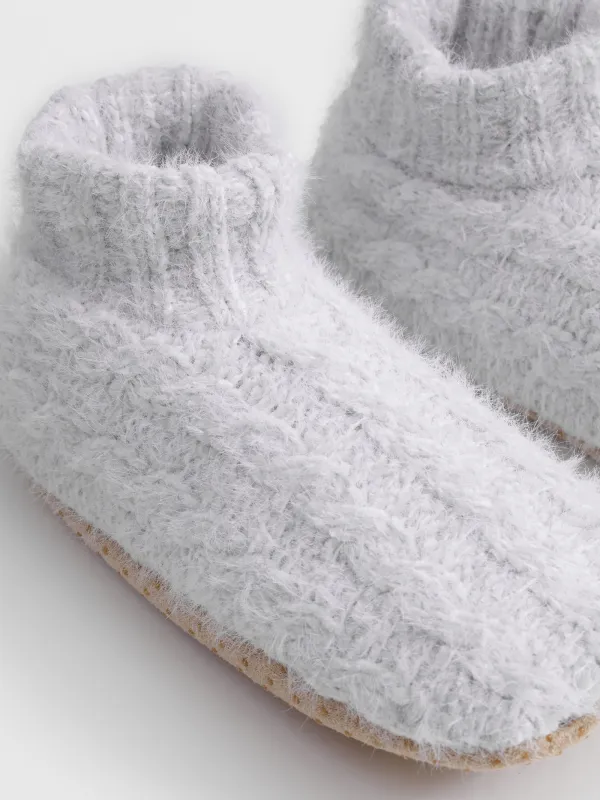 Тапочки-носки домашние, светло-серые, Hotty fuzz, image-3