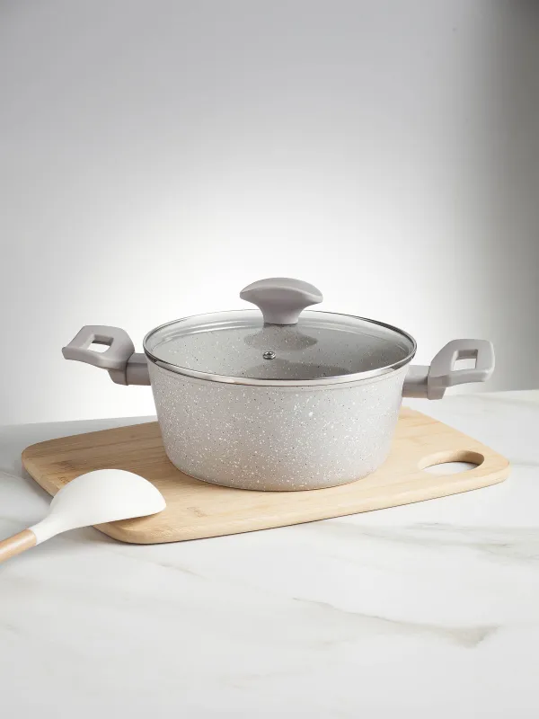 Кастрюля, 24 см, 3,9 л, с крышкой, с покрытием, алюминий, бежево-серая, Decision, image-5