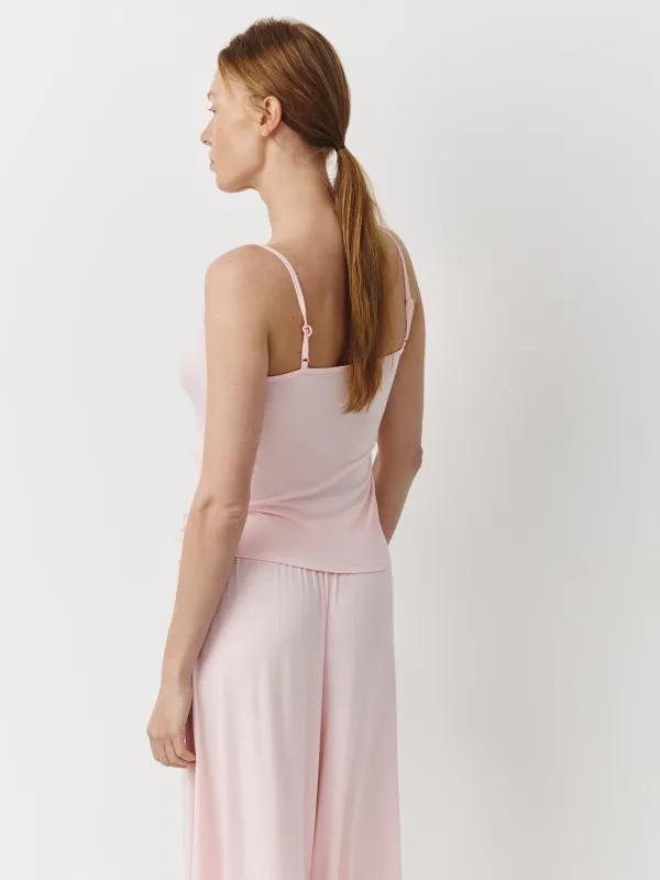 Топ женский, домашний, р. S, на бретельках, бамбук/эластан К, розовый, Elodie, image-3