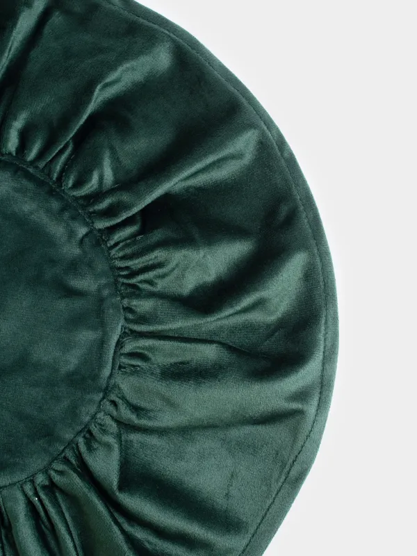 Салфетка под приборы, 38 см, бархат, круглая, зеленая, Волнистые края, Color wavy, image-3