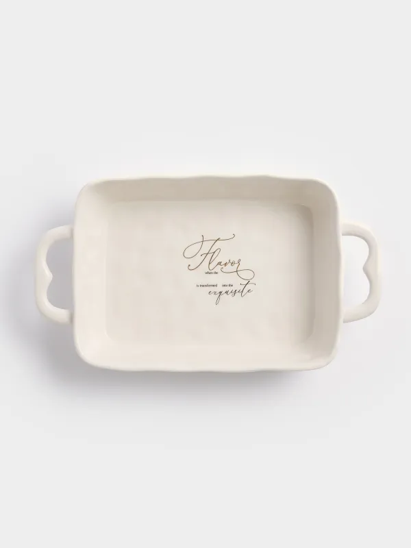 Форма для запекания, 31х20 см, керамика D, прямоугольная, молочная, Crumple kitchen, image-3