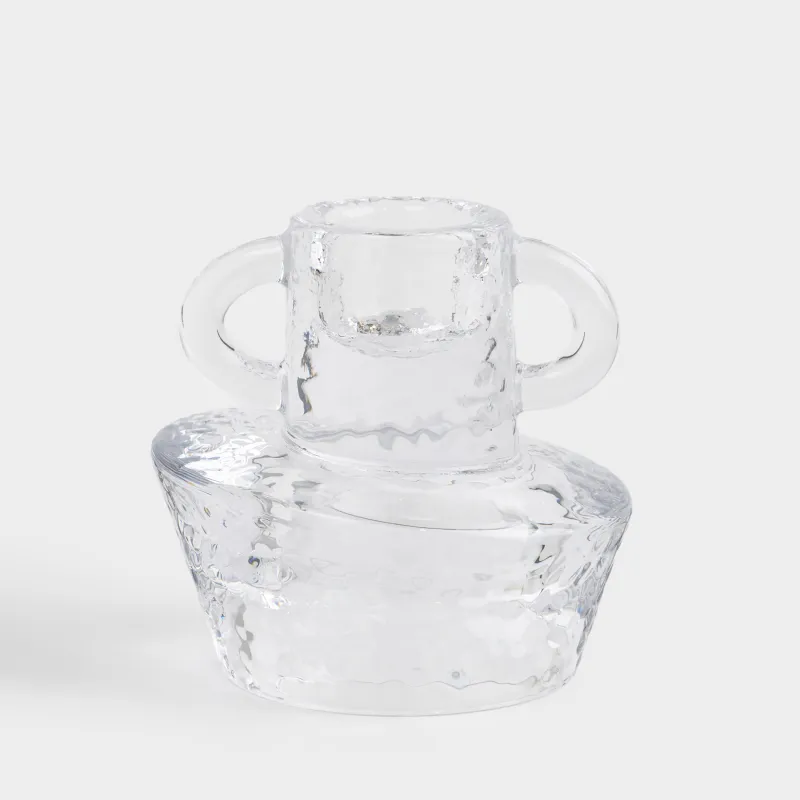 Подсвечник, 7 см, для тонкой свечи, стекло, Ripply