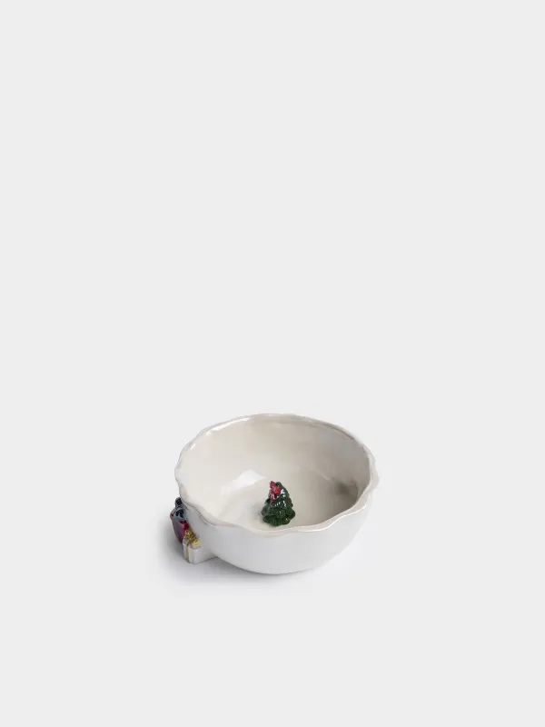 Салатник, с декором, 15х6 см, с перламутром, Ель, Christmas traditions, image-1