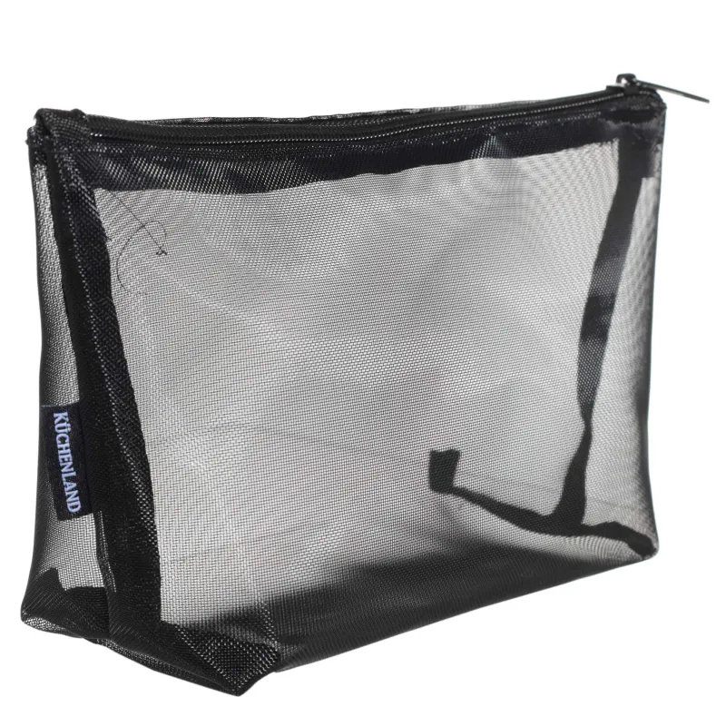Косметичка, 24х14 см, полиэстер, черная, Сетка, Easy Travel, image-1