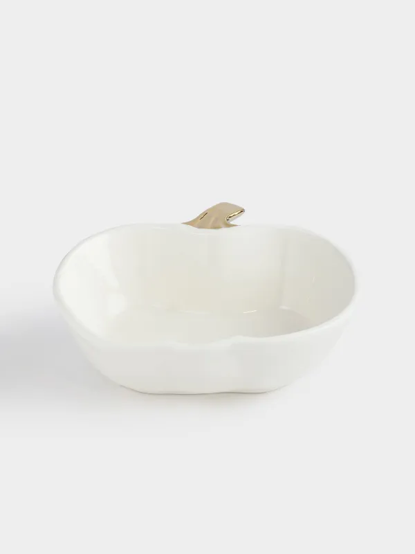 Пиала, 15х5 см, керамика, молочно-золотистая, Тыква, Golden glow, image-1