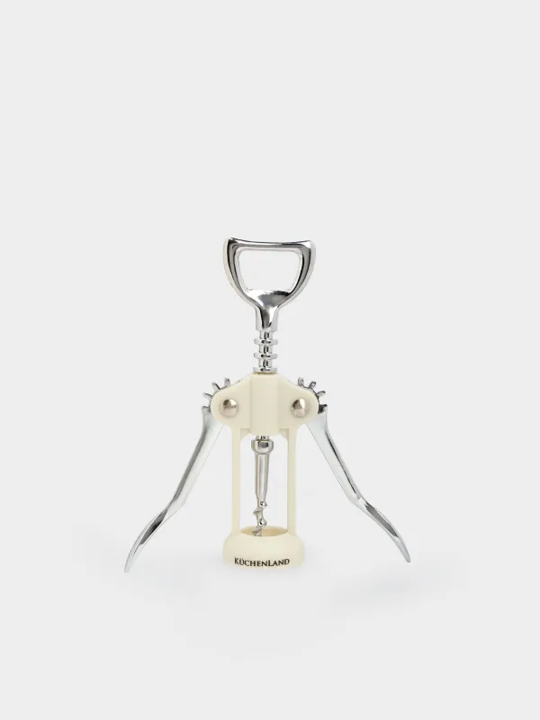 Штопор рычажный, 16 см, металл/пластик, светло-серый, Regular, image-0