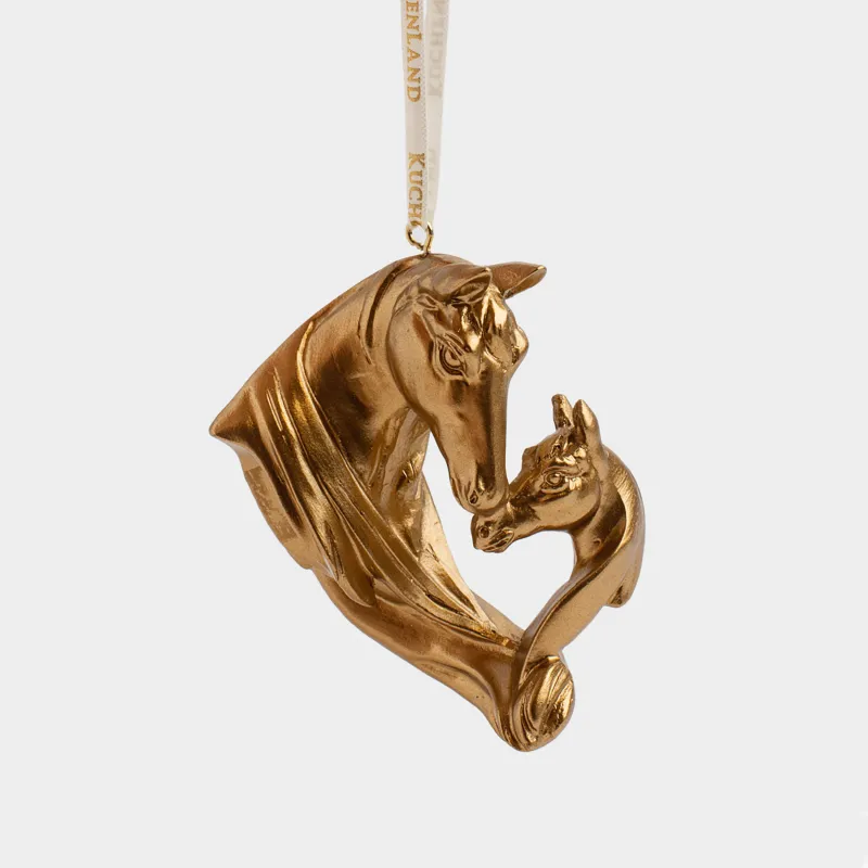 Игрушка елочная, 8 см, полирезин, золотистая, Кони, Figure christmas