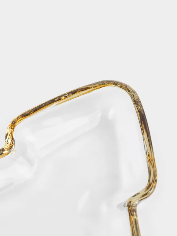 Блюдо, 20х17х2 см, стекло, с золотистым кантом, Ель, Christmas classic, image-3