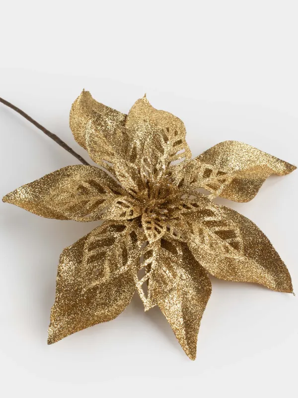 Украшение декоративное, 22 см, Пуансеттия, Flower decor, image-1