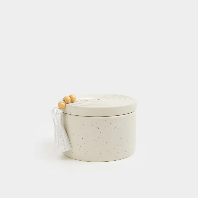 Свеча ароматическая, 7 см, в подсвечнике, с кисточкой, керамика, Coconut Milk, Delicia