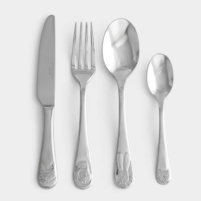 Столовые приборы, детские, 1 перс, 4 пр, сталь, Животные, Little pet