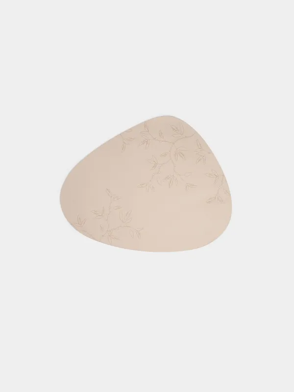 Салфетка под приборы, 37x45 см, ПВХ, фигурная, бежевая, Ветви, Rock press, image-0