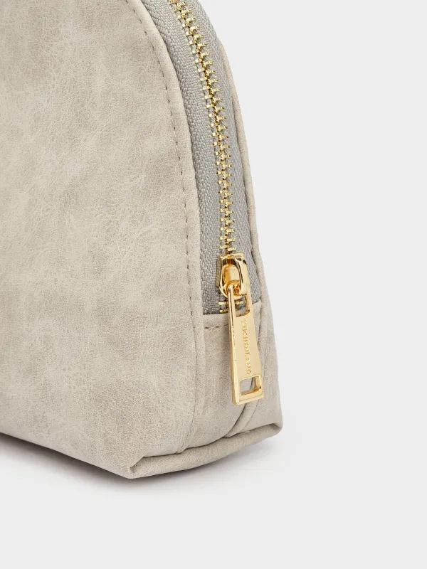 Косметичка, 17х15 см, полиуретан, серая, Krast, image-3