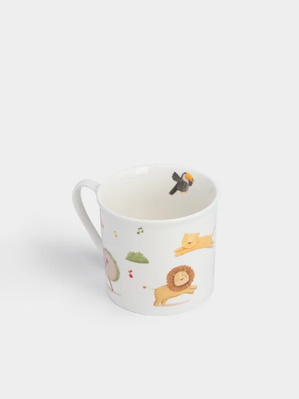 Набор посуды, детский, 1 перс, 3 пр, фарфор N, белый, Музыкальные животные, Jungle, image-2