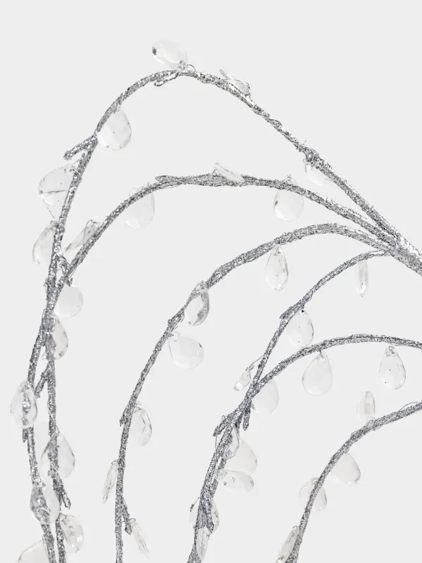 Ветка декоративная, 1 м, акрил/пластик/металл, серебристая, Кристаллы, Crystal decor, image-2