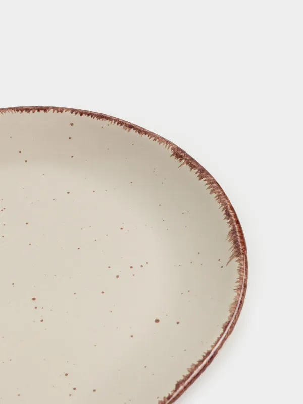Блюдо, 37х18 см, керамика, овальное, бежевое, в крапинку, Speckled, image-5