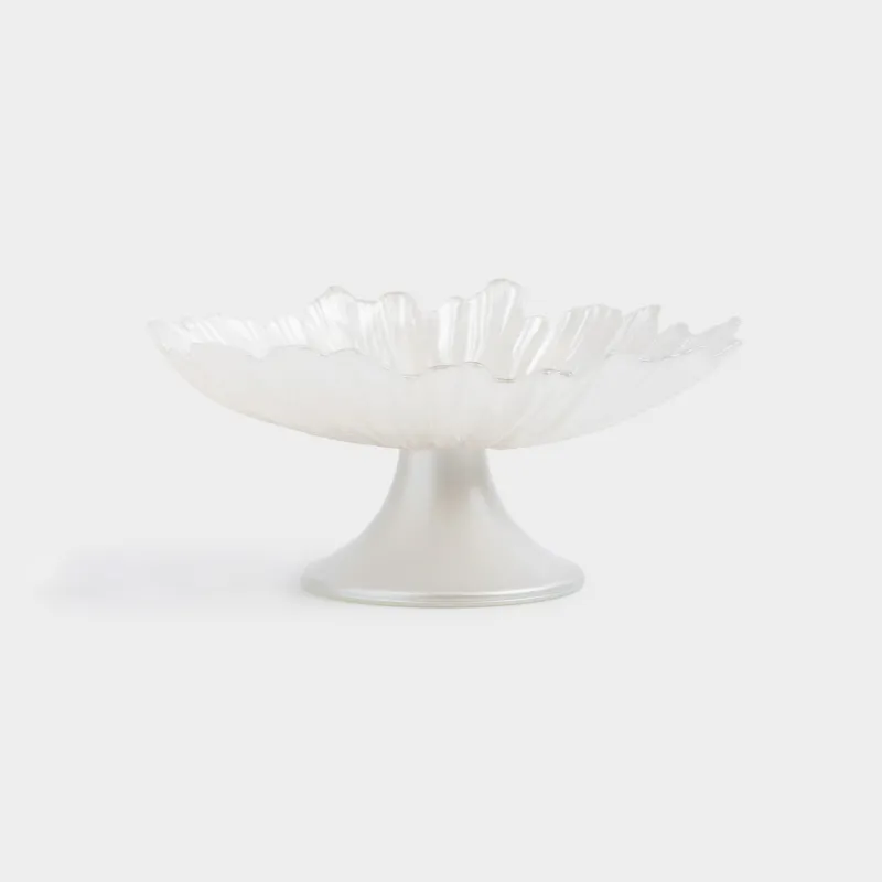 Ваза для фруктов, 21х11 см, на ножке, стекло Р, молочная/шампань, Verge