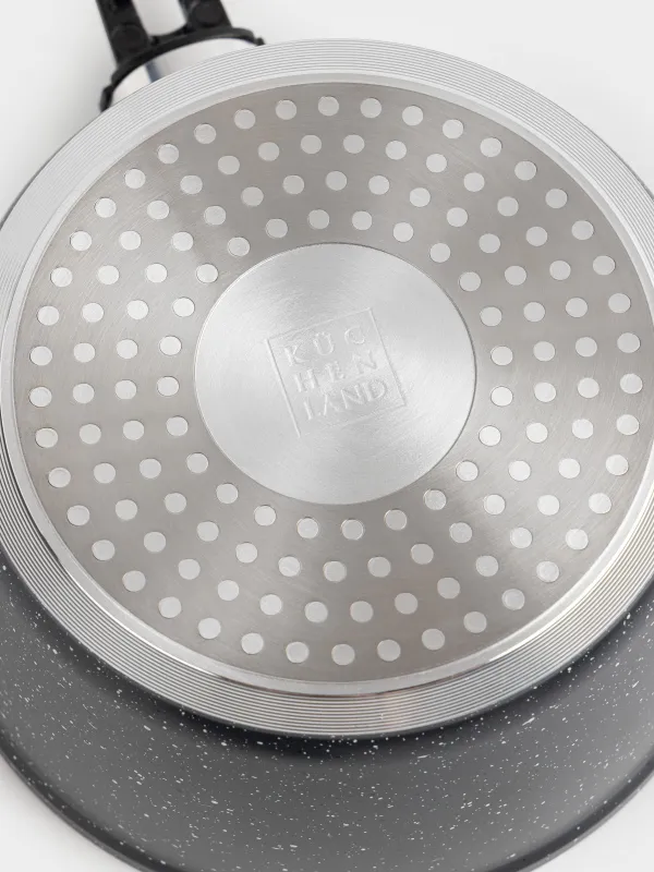 Ковш, 16 см, 1,2 л, с крышкой, съемная ручка, с покрытием, алюминий, черный, Scandia, image-4