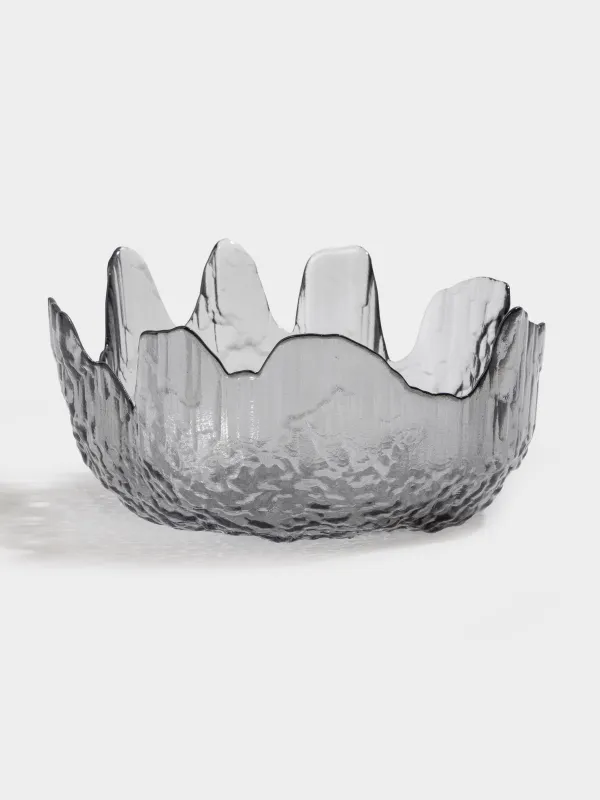 Салатник, 20х9 см, 1,1 л, стекло, серый, Nautilus color, image-0