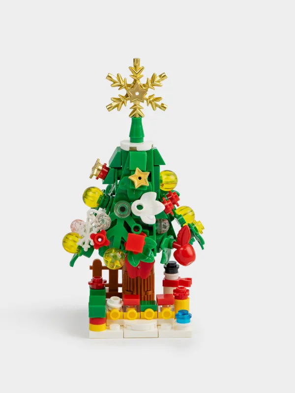 Конструктор, 13х7 см, 128 деталей, пластик, цветной, Елочка, Hobby kids, image-0