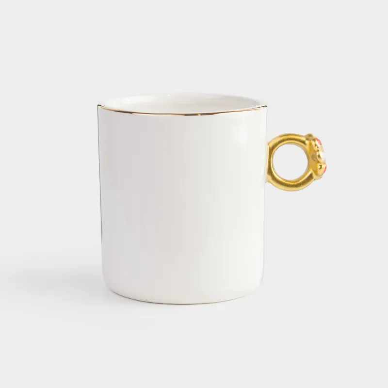 Кружка, 390 мл, керамика, молочная, с золотистым кантом, Кольцо, Sicily, image-0