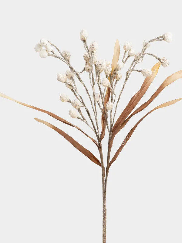 Ветка декоративная, 90 см, пластик/бумага, Белые цветы, Flower garden, image-1