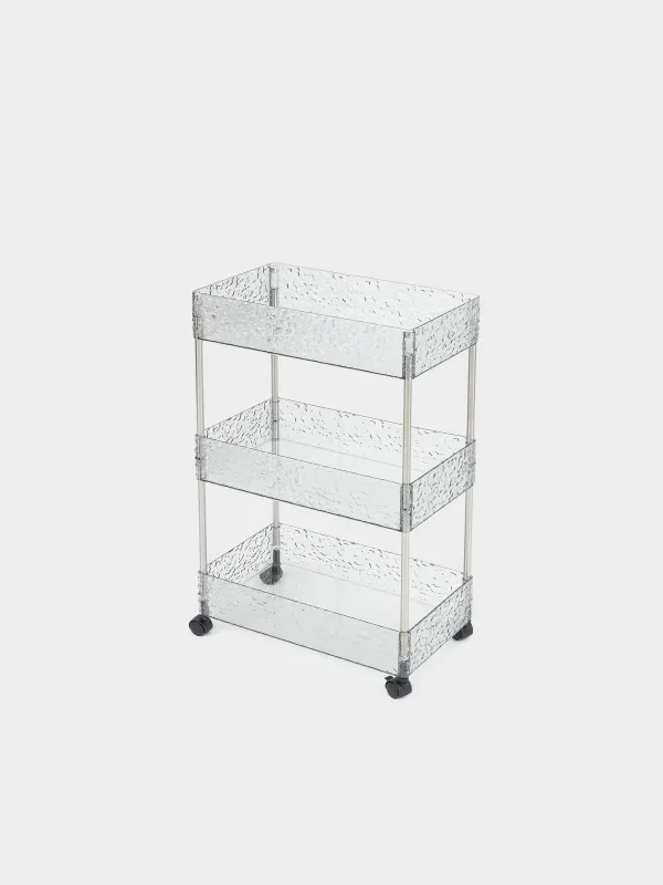 Этажерка, 3-х ярусная, 40х22х63 см, на колесах, Renaissance clear, image-0