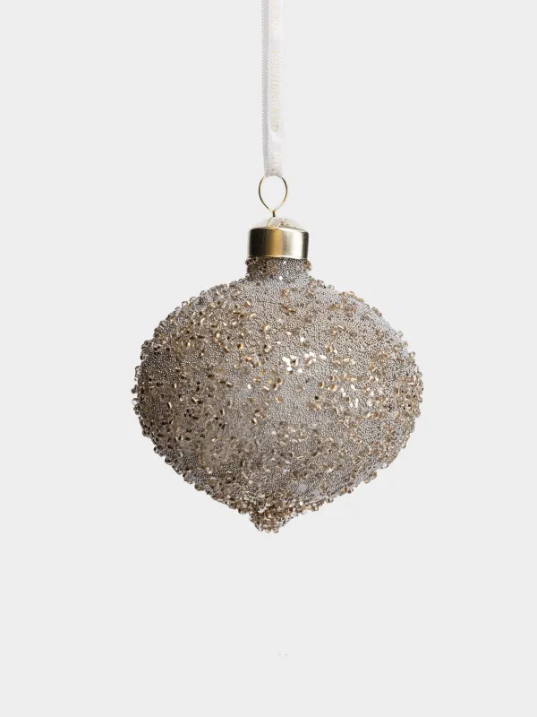Игрушка елочная, 8 см, Шар-юла с бисером, Ball sparkle, image-1