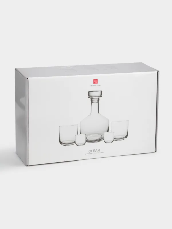 Набор для напитков, 2 перс, 5 пр, графин/стаканы/стопки, стекло, Clear color, image-4