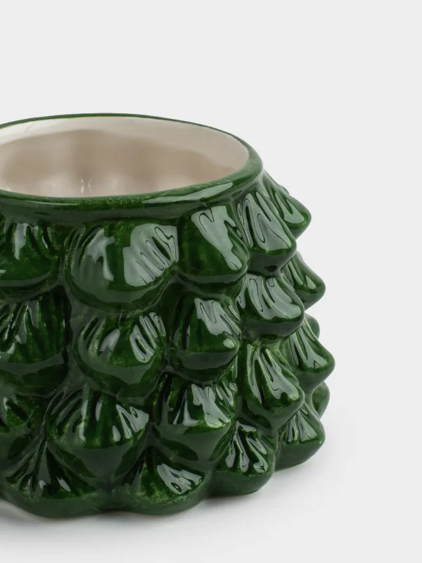 Кружка, 460 мл, керамика, зеленая, Ель с бантом, Christmas traditions, image-3