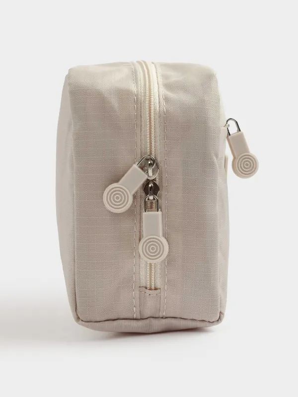Косметичка дорожная, 20х12 см, полиэстер, бежевая, Easy Travel, image-3