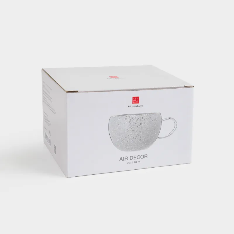 Кружка, 270 мл, стекло Б, с серебристыми кристаллами внутри, Air decor, image-3